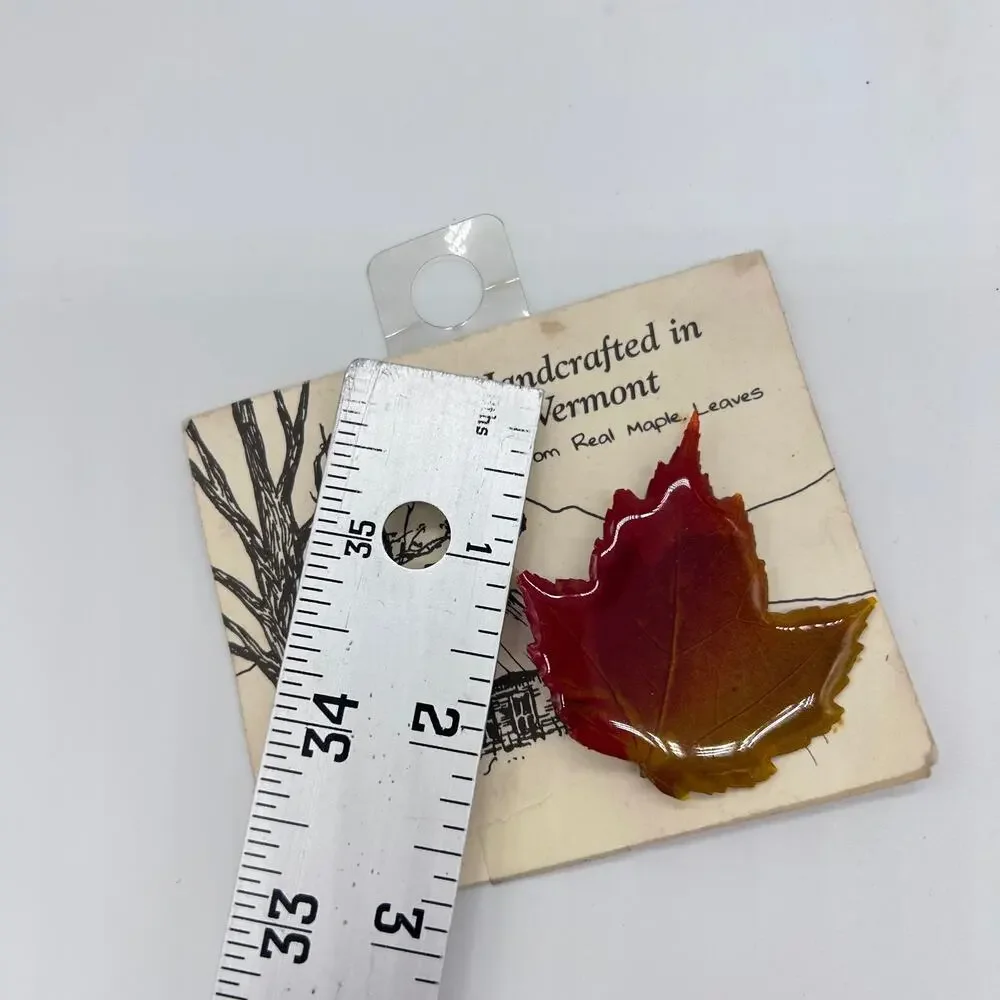 NWT Vermont Maple Leaf Brooch Handmade Unique Autumn Fall Jewelry Accessories